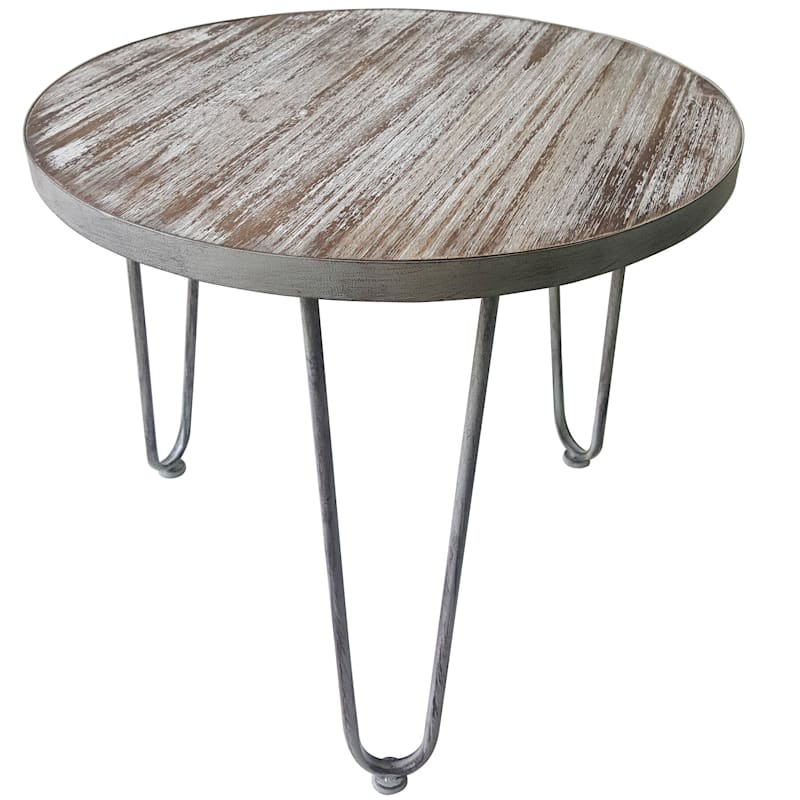 Distressed Grey Outdoor Coffee Table, 24"