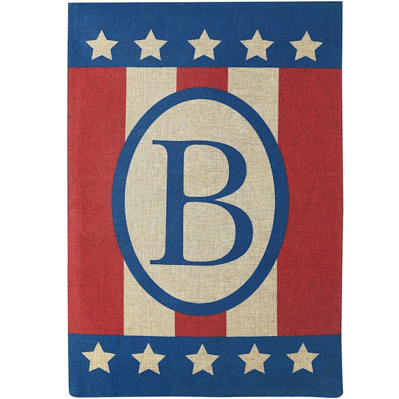 Burlap 'B' Patriotic Monogram