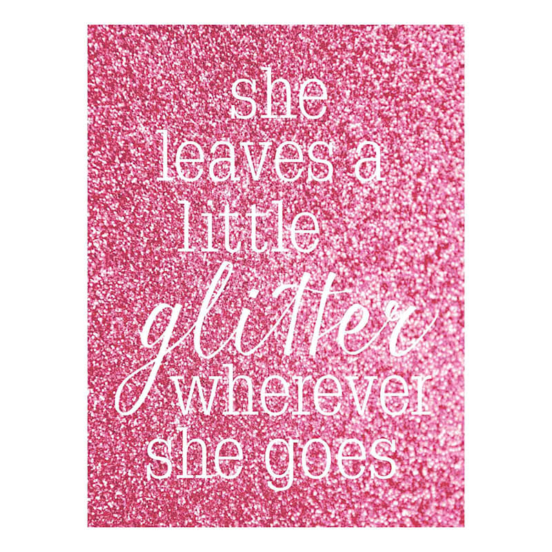 She Leaves a Little Glitter Wherever She Goes Canvas Wall Sign, 18x24