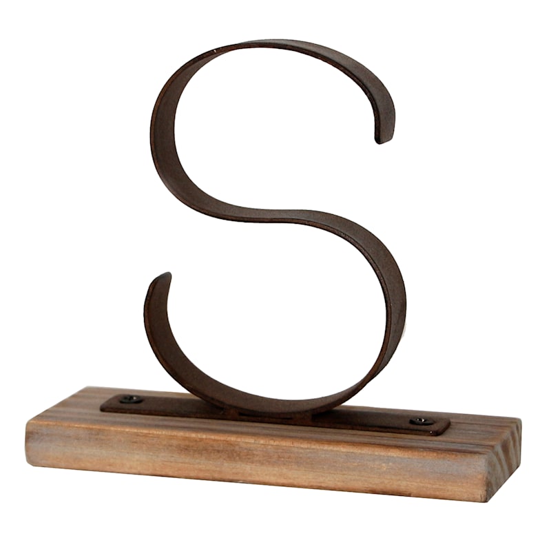 5" Metal & Wood Monogram Table Decor, S