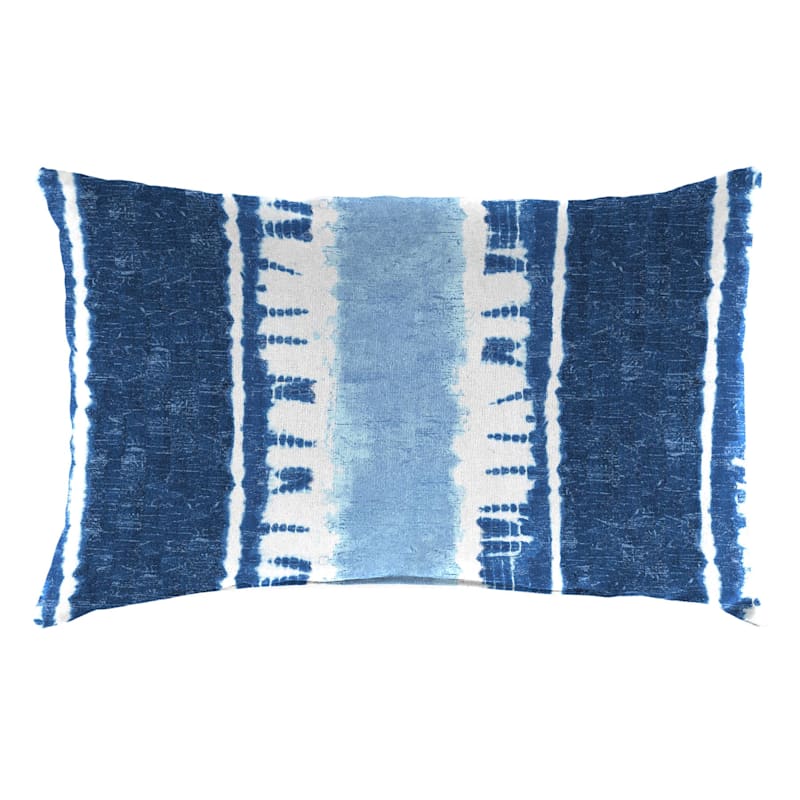 Sheila Navy Blue Outdoor Lumbar Throw Pillow, 16x12
