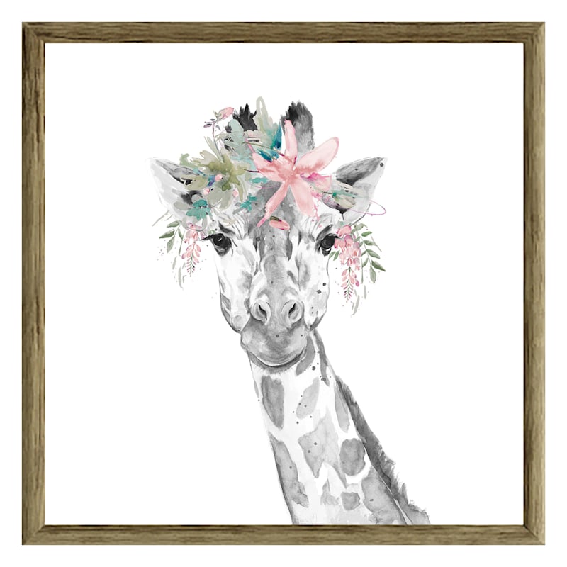 Framed Giraffe Wall Art, 17"