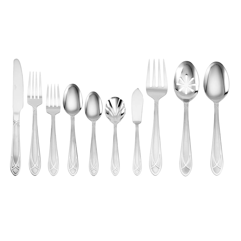 45-Piece Mirage Frosted Flatware Set
