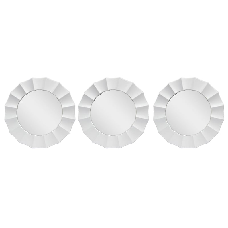 10X10 Matte White 3-Piece Mirror Set