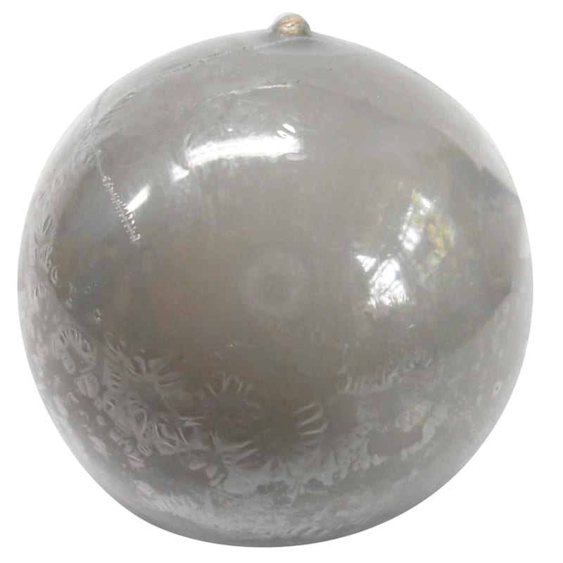 Gray Unscented Overdip Sphere Candle, 3"