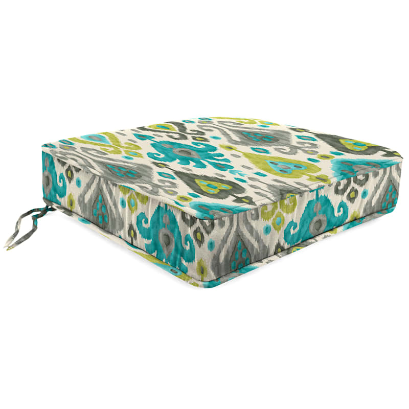 Turquoise Paso Outdoor Gusseted Deep Seat Cushion