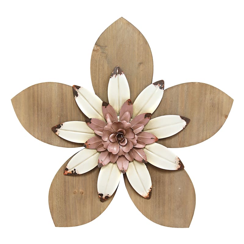 15in Rustic Flower Wall Decor At Home - Stratton Home Decor Rustic Flower Wall 3 Piece Set