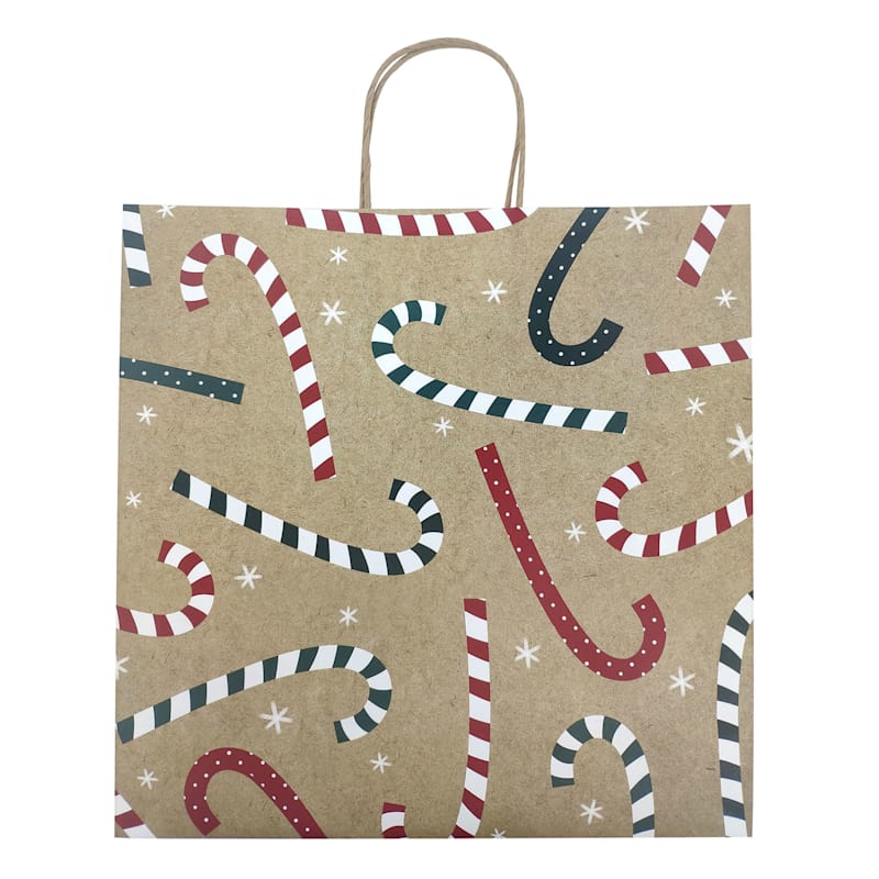 Candy Canes Large Craft Paper Gift Bag