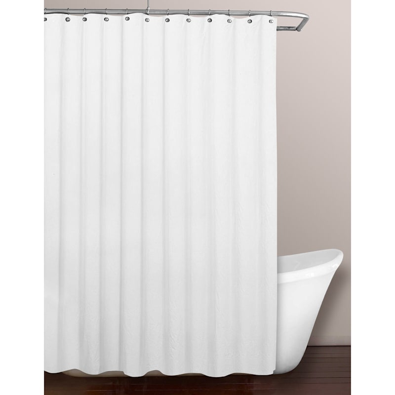 White Midweight Shower Curtain Liner, 72"