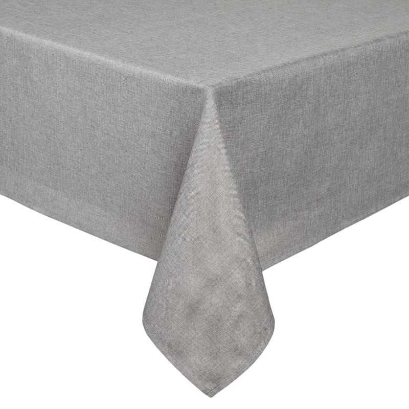 Silver Tweed Tablecloth, 60x84
