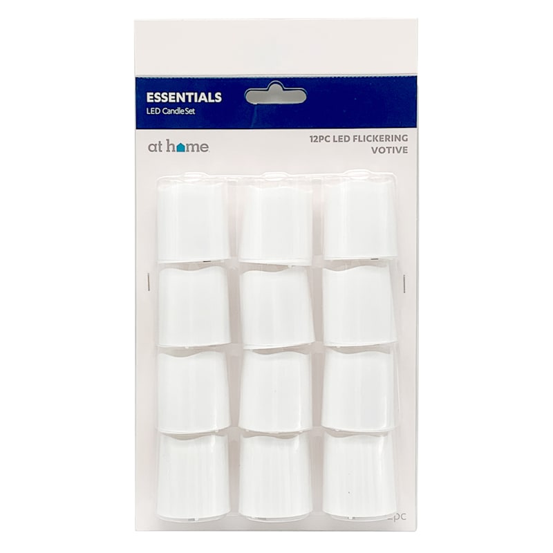 12-Pack Plastic Led Votive Candles White