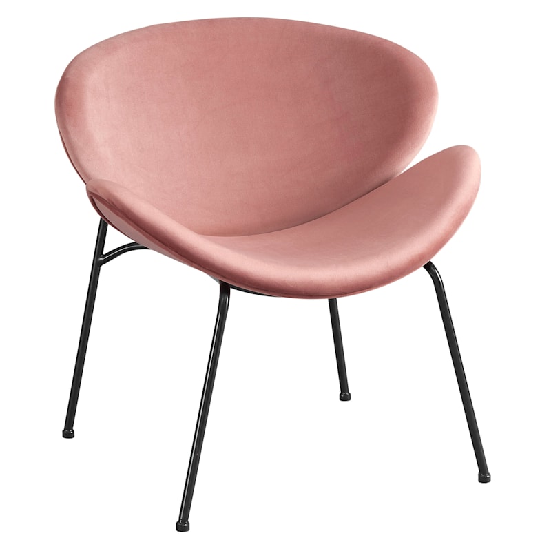 Jagger Chair with Black Metal Legs, Rose