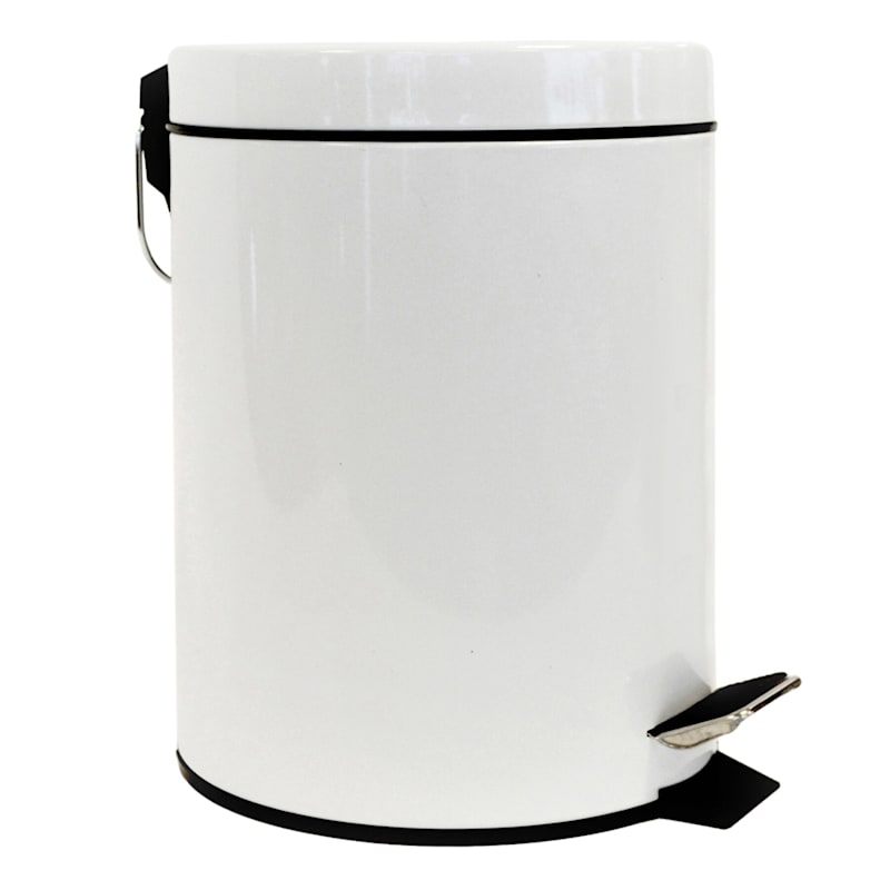 Walsh White Metal Round 5L Step Can/Removable Liner | At Home