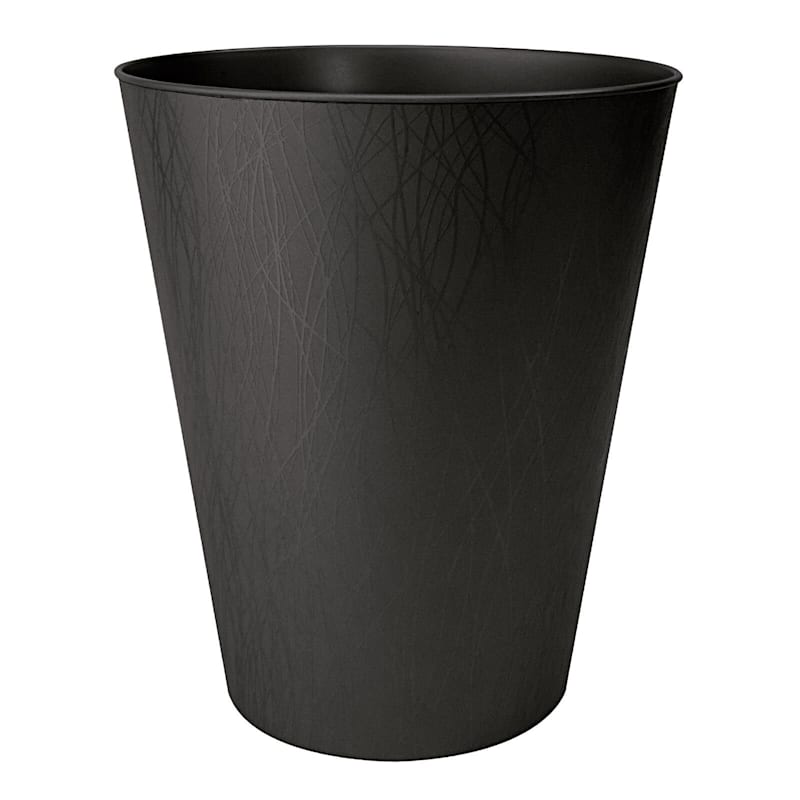 Hefty Decorative Black Wastebasket, 2.3gal