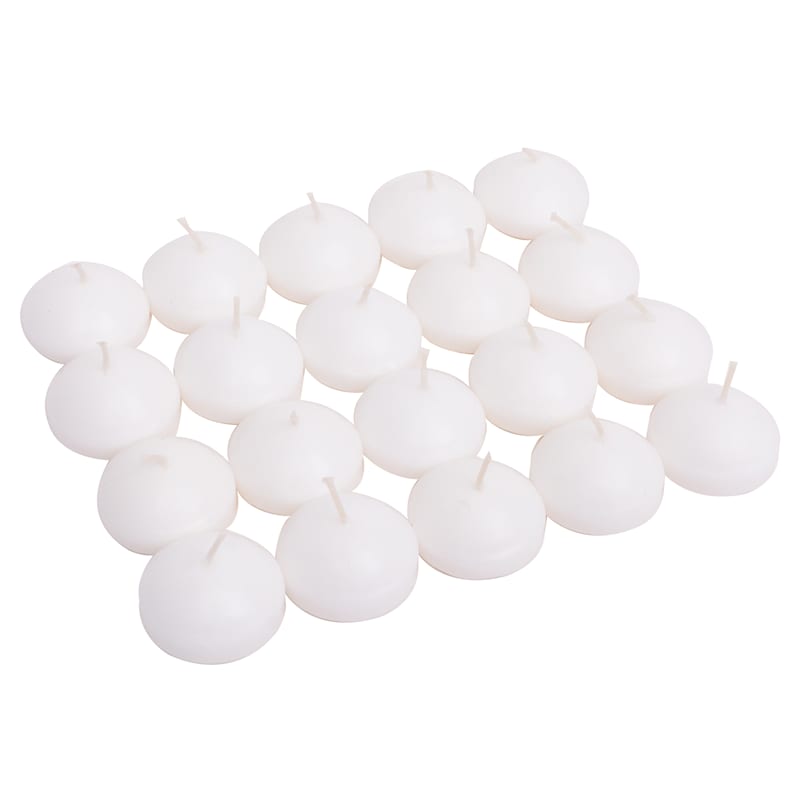 20-Pack White Overdip Unscented Floating Candles