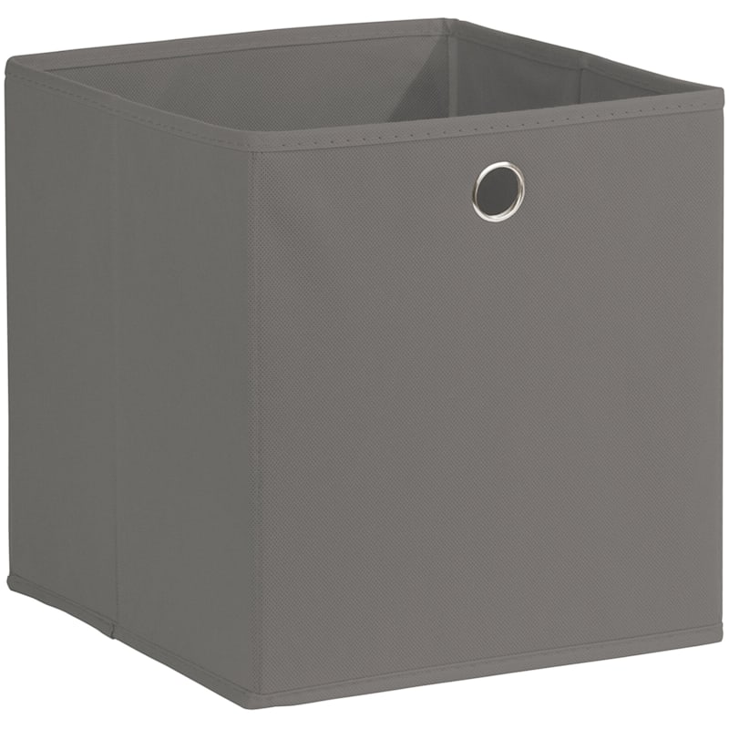 Fabric Storage Cube with Grommet Handle, Grey