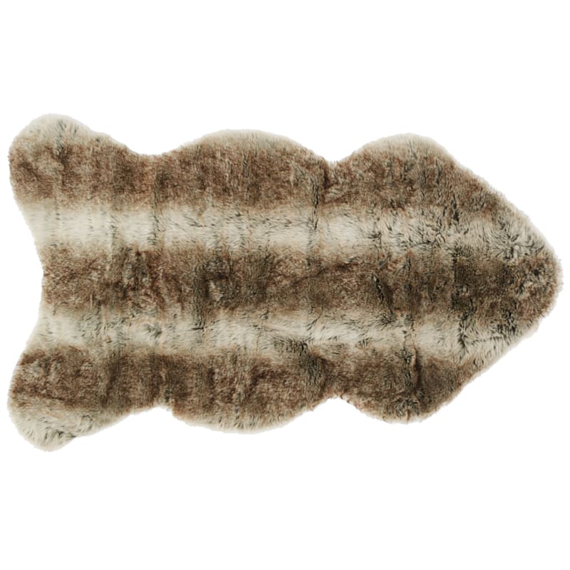 Grayson Faux Fur Shaped Accent Rug, 30x50