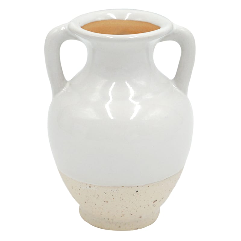 White Ceramic Vase, 4.5"