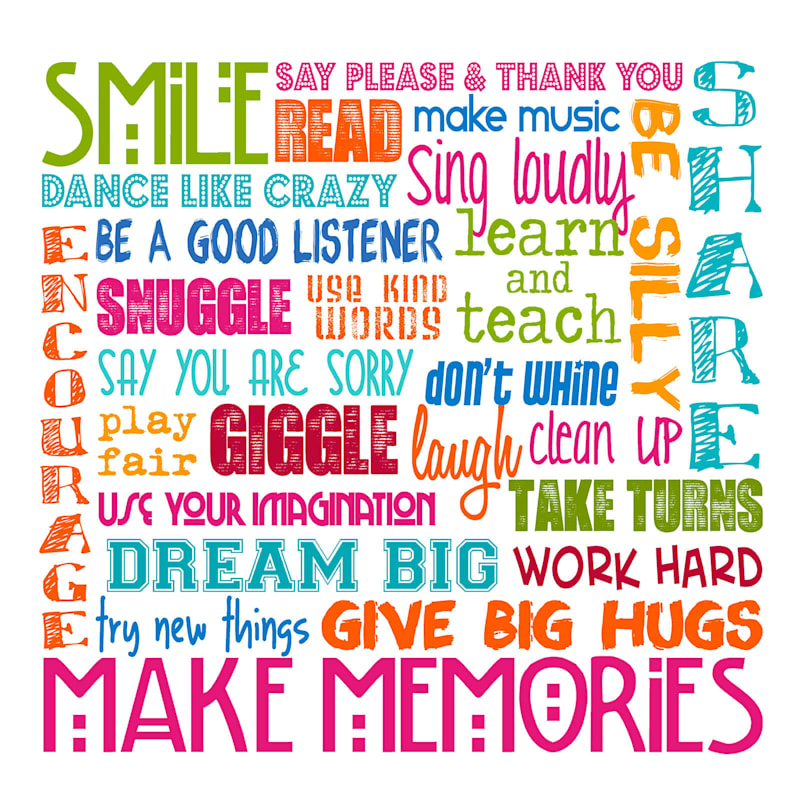 22X22 Smile Make Memories Phrases Stretched Canvas