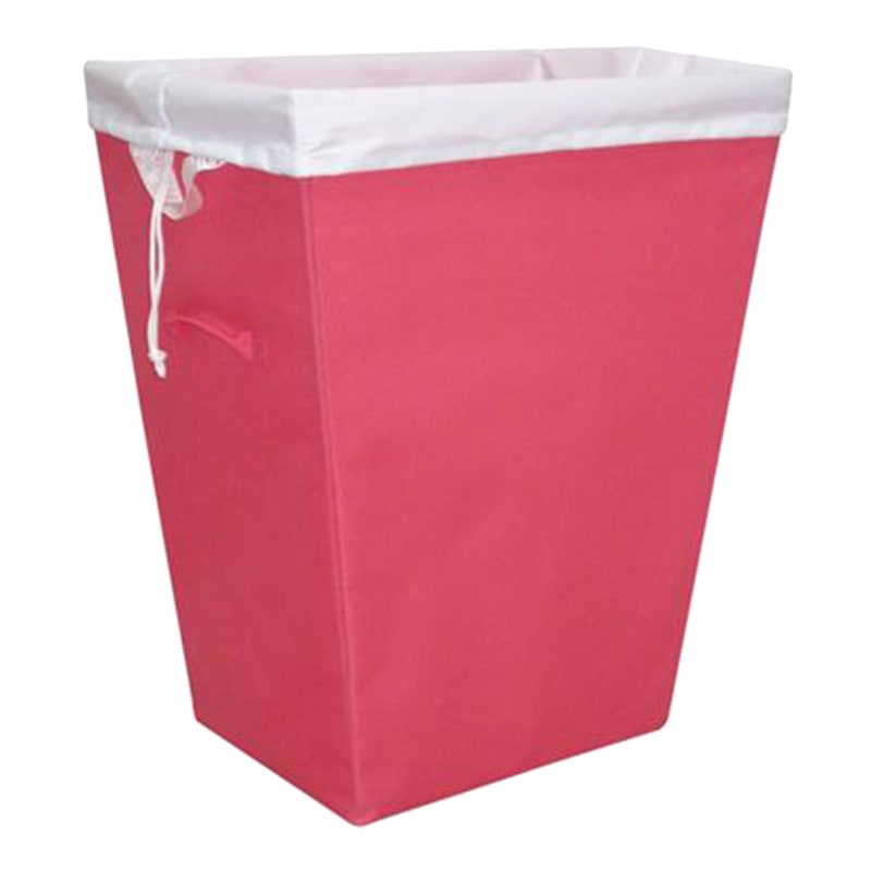 Pink Fabric Laundry Hamper with Liner, 22"