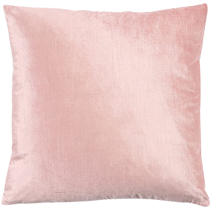 Gillmore Blush Pink Velvet Throw Pillow, 18"