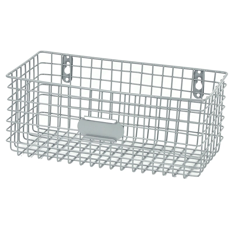 Metal Wire Wall Basket, Gray