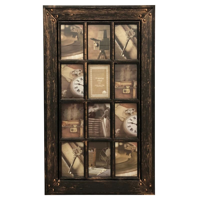 Rustic Weathered 4x6 Collage Frames / Wall Photo Frames 12 Opening