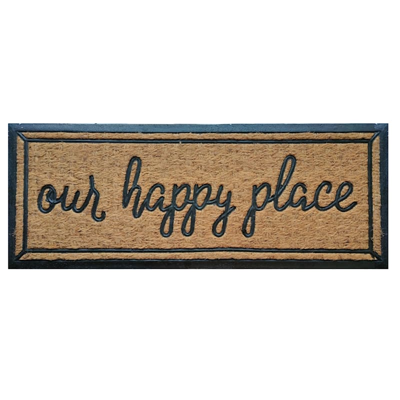 Mansion Our Happy Place Coir Doormat, 14x36