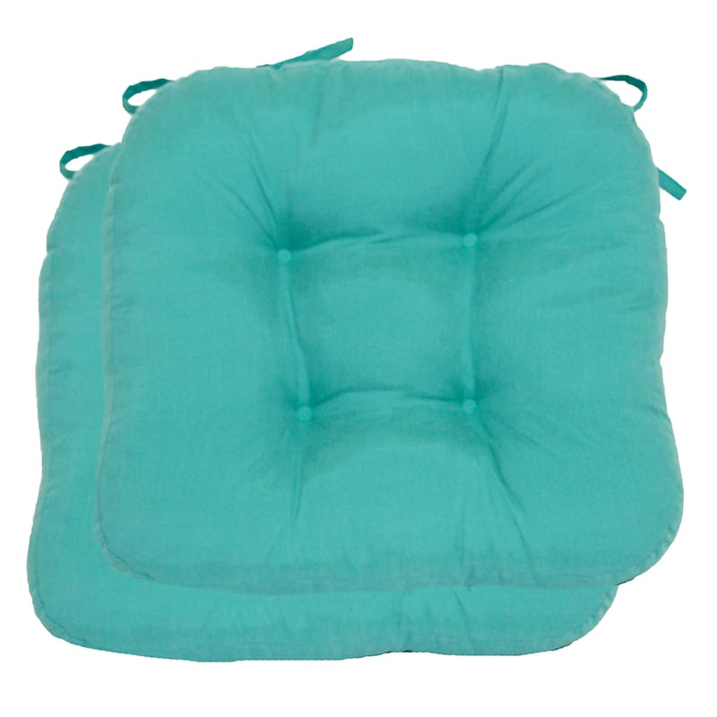 2-Pack Turquoise Microsuede Chair Pads
