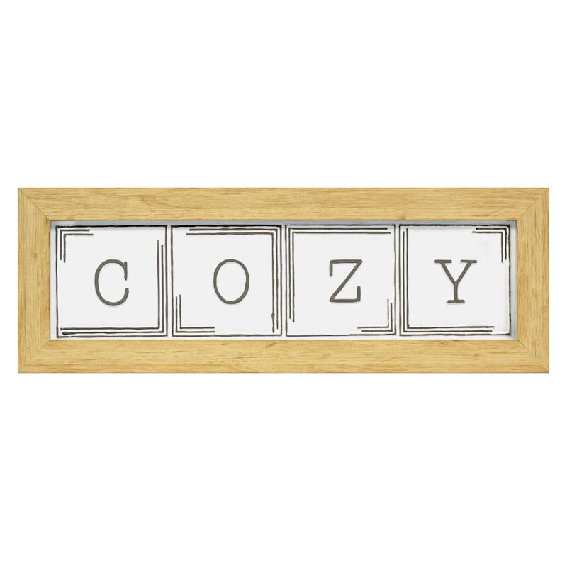 Glass Framed Cozy Tile Wall Art, 5.5x20 | At Home