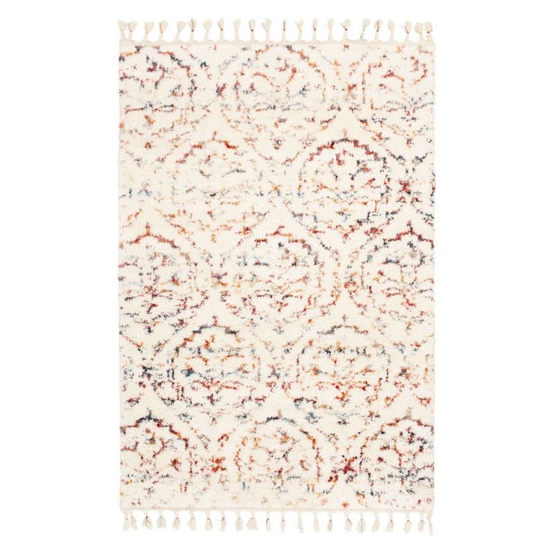 C169) Found & Fable Ogon Medallion Woven Fringe Shag Area C169) Found & Fable Ogon Medallion Woven Fringe Shag Area