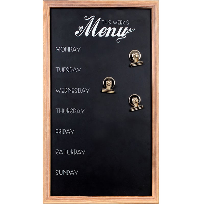 Magnetic Menu Chalkboard with Clips, 19"