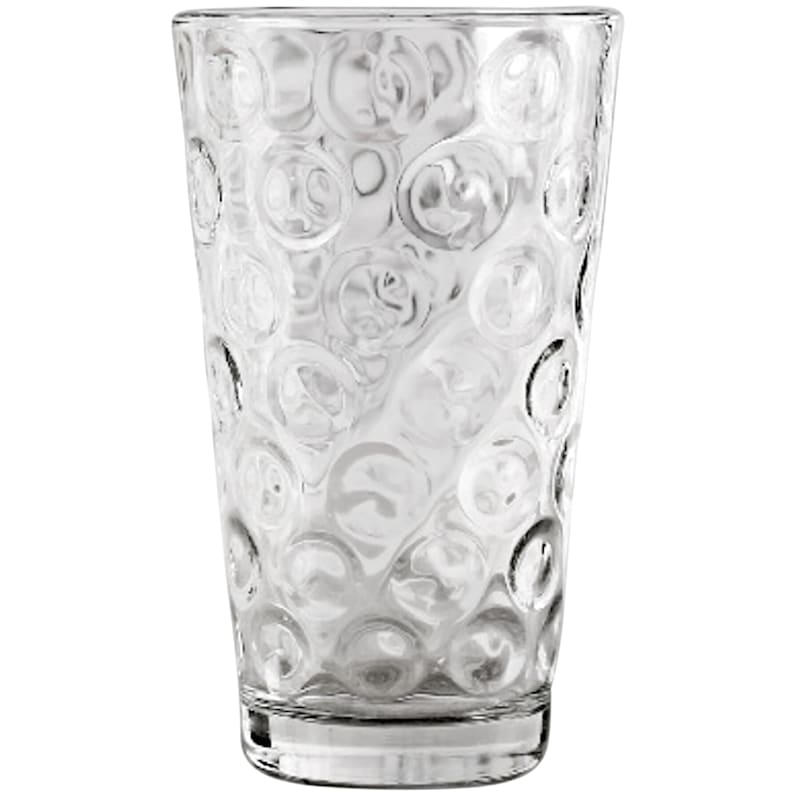 4-Piece Circle Embossed Cooler Glass Set, 15.75oz