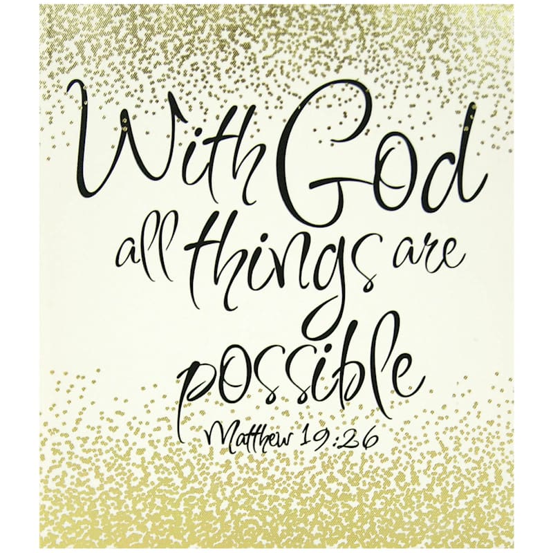 With God All Things are Possible Canvas Wall Sign, 10x12