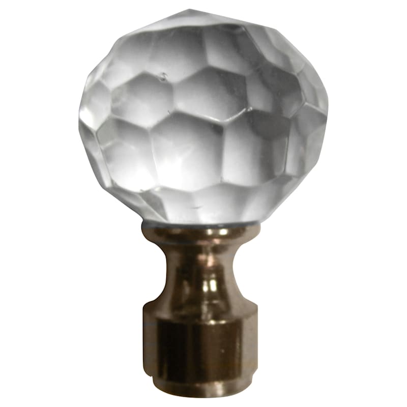Round Silver Prism Lamp Finial
