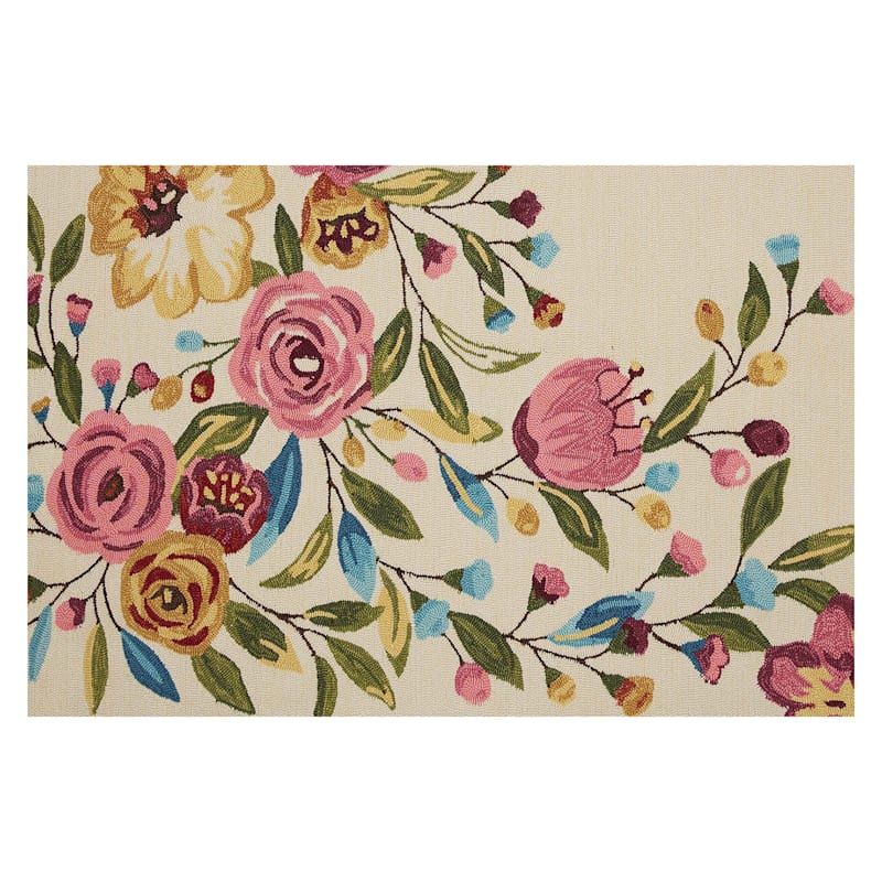 Summerton Pink & Ivory Floral Accent Rug, 2x3