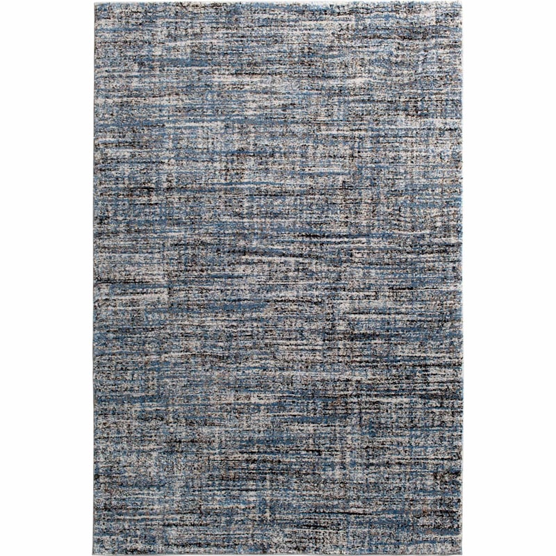 (A410) Hachure Blue Woven Area Rug, 5x7