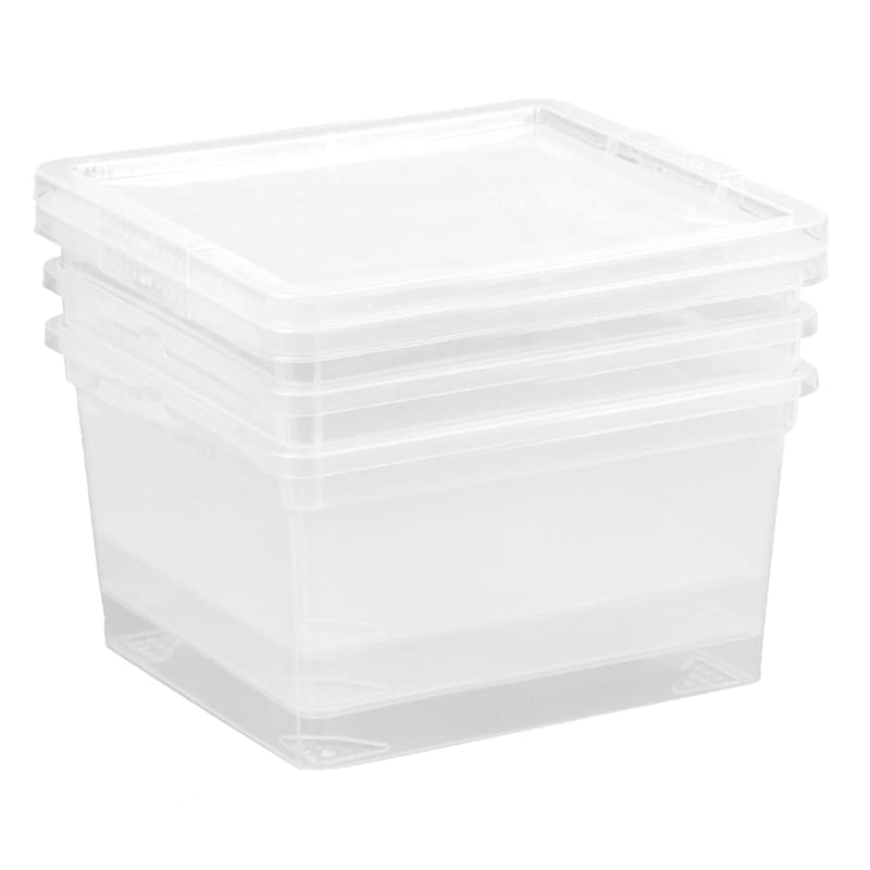 3-Pack Clear Storage Container, 2L