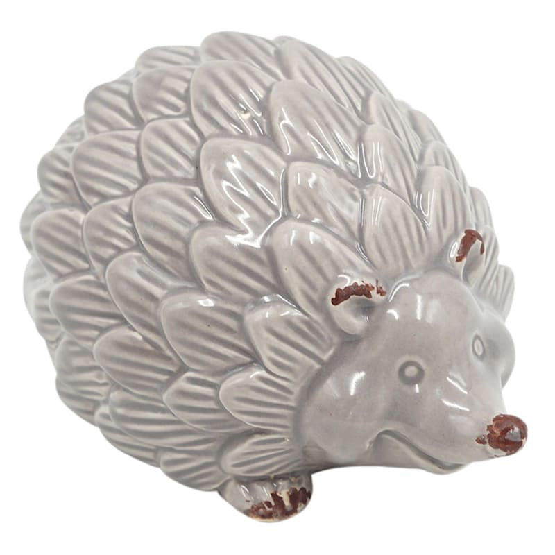 Honeybloom Grey Ceramic Hedgehog, 3"