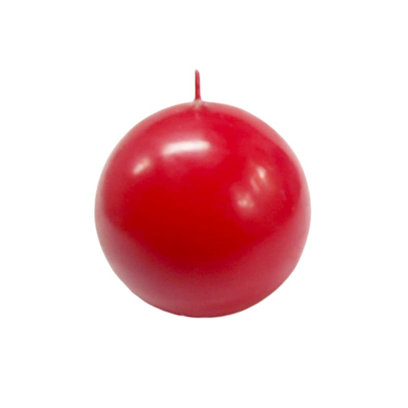 Red Unscented Overdip Sphere Candle, 3"