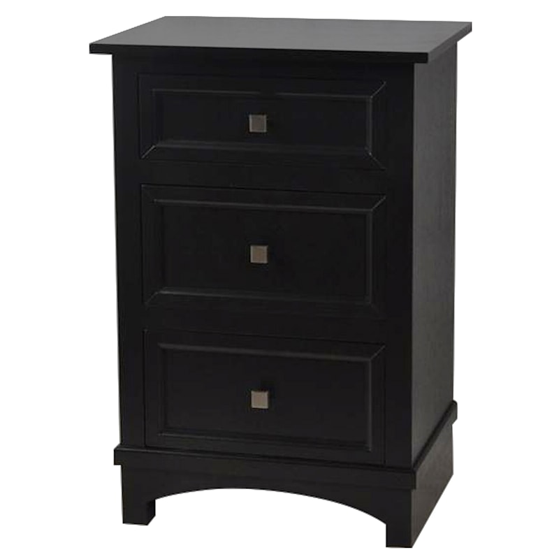 Black 3 Drawer Wood Cabinet