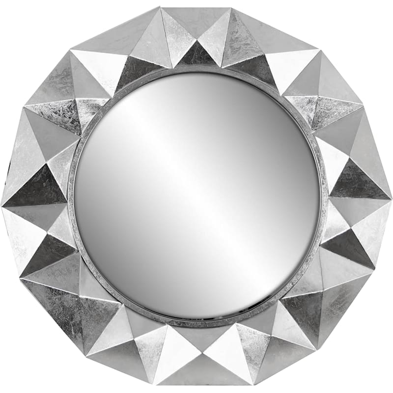 36X36 Silver Geometric Dimensional Mirror