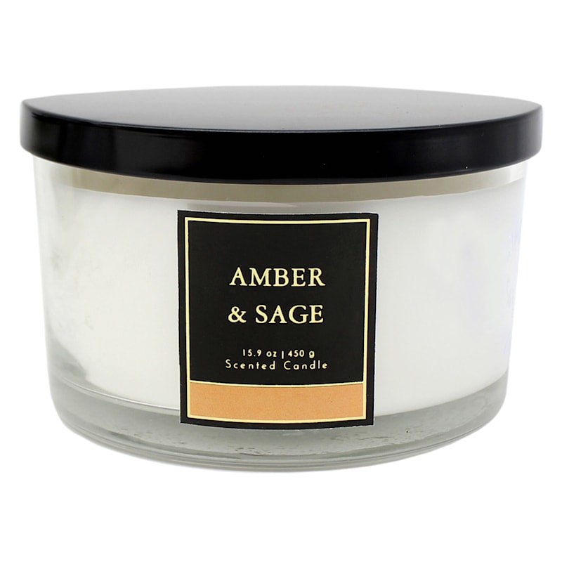 Amber & Sage Scented Jar Candle, 15.9oz