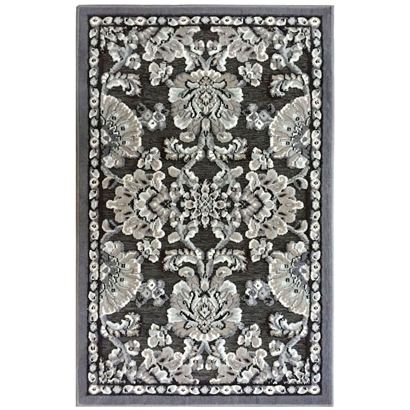 Arrington Damask Chenille High & Low Textured Accent Rug, 3x5