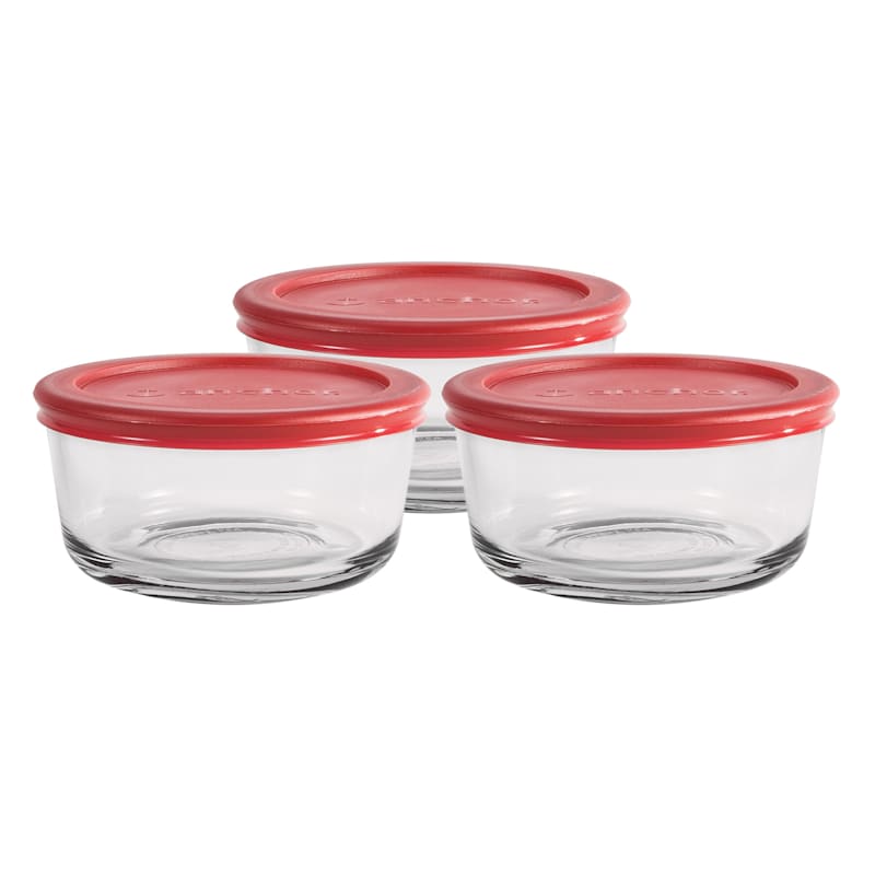 Anchor Containers and Lids, 2 Cup - 6 pieces