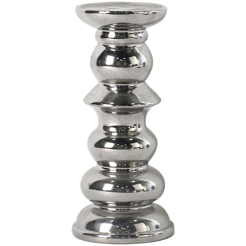 10.5in. Silver Candleholder