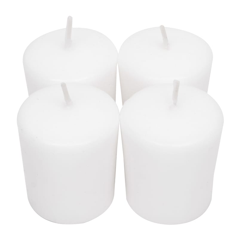 4-Pack White Unscented Overdip Votive Candles