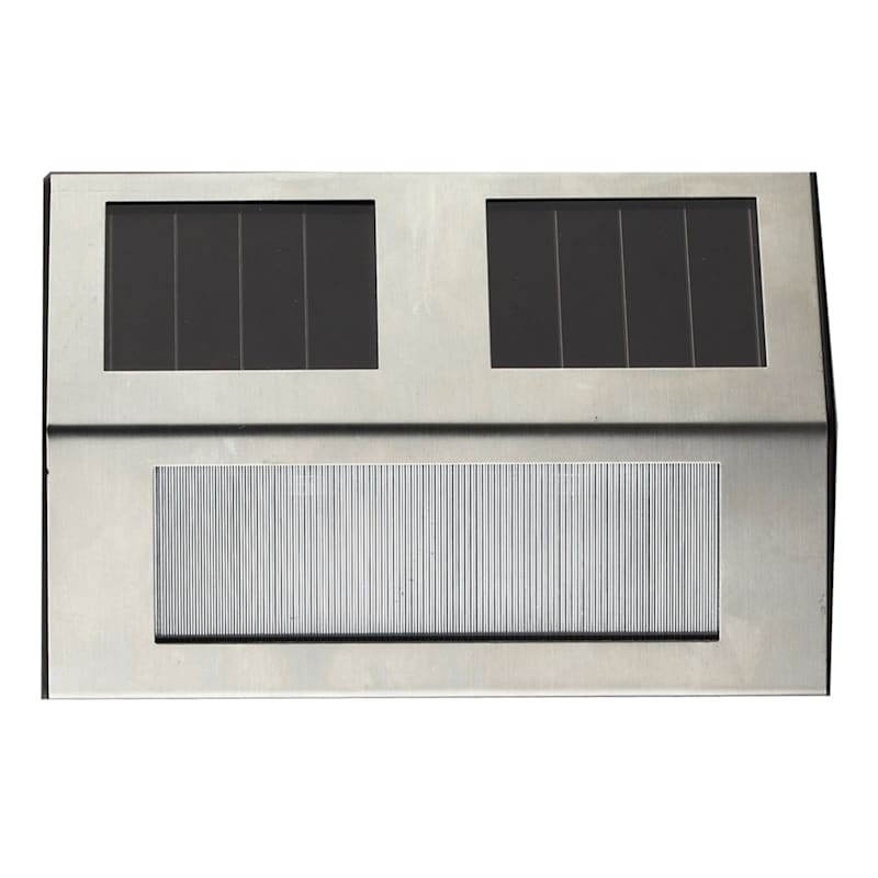 2L LED Solar Metal Deck Light, Silver