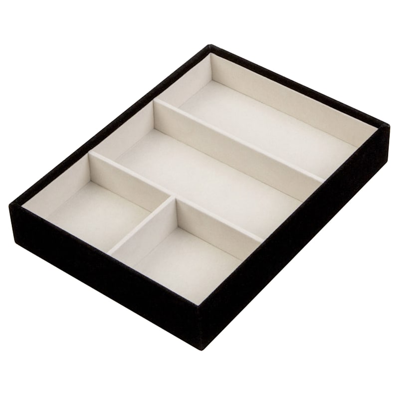 4-Compartment Stackable Jewelry Organizer, Black