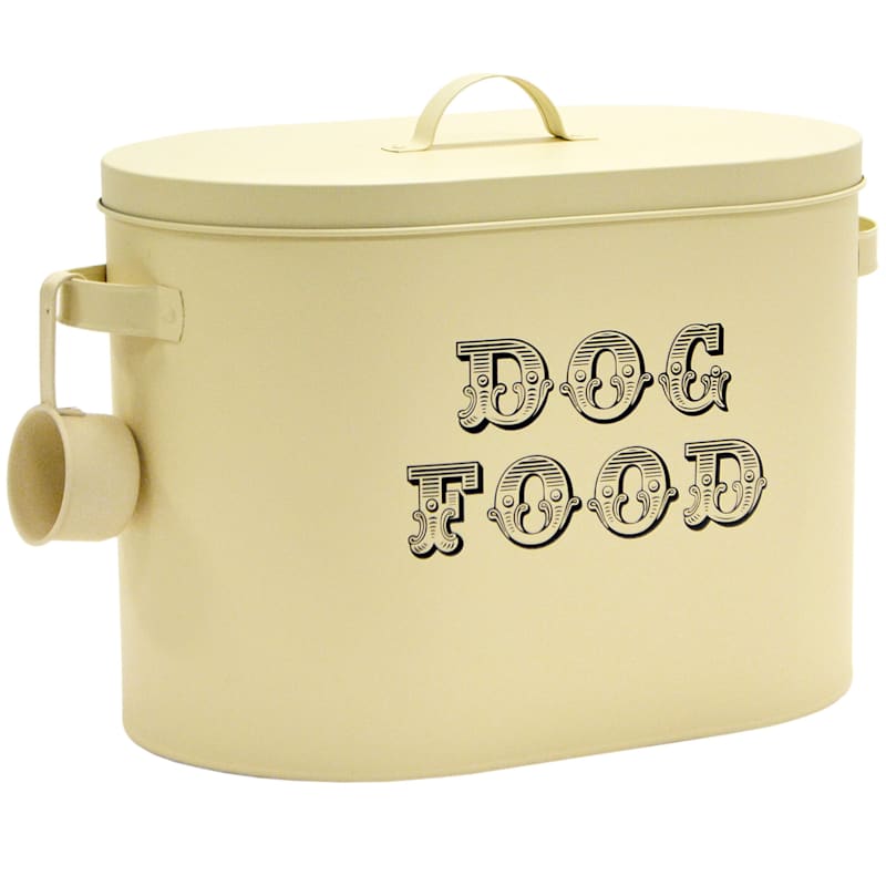 Cream Dog Food Pet Canister with Scoop